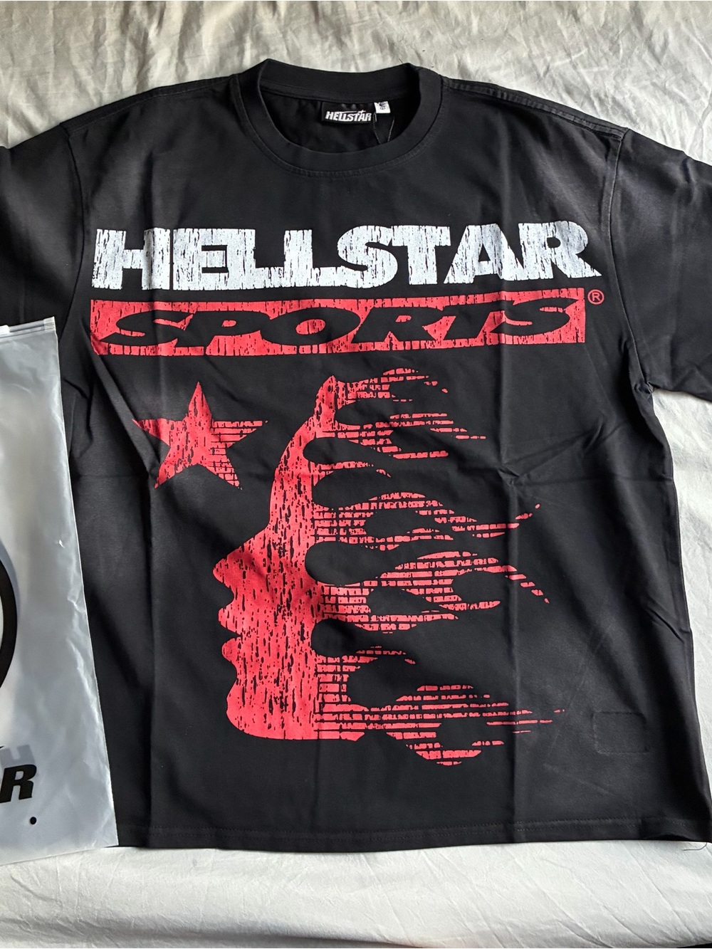 Mens Black Graphic Tee with Red Print